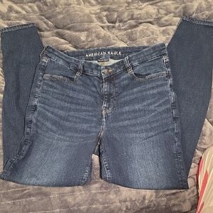 American Eagle Outfitters Women's Dark Blue Skinny Jeans